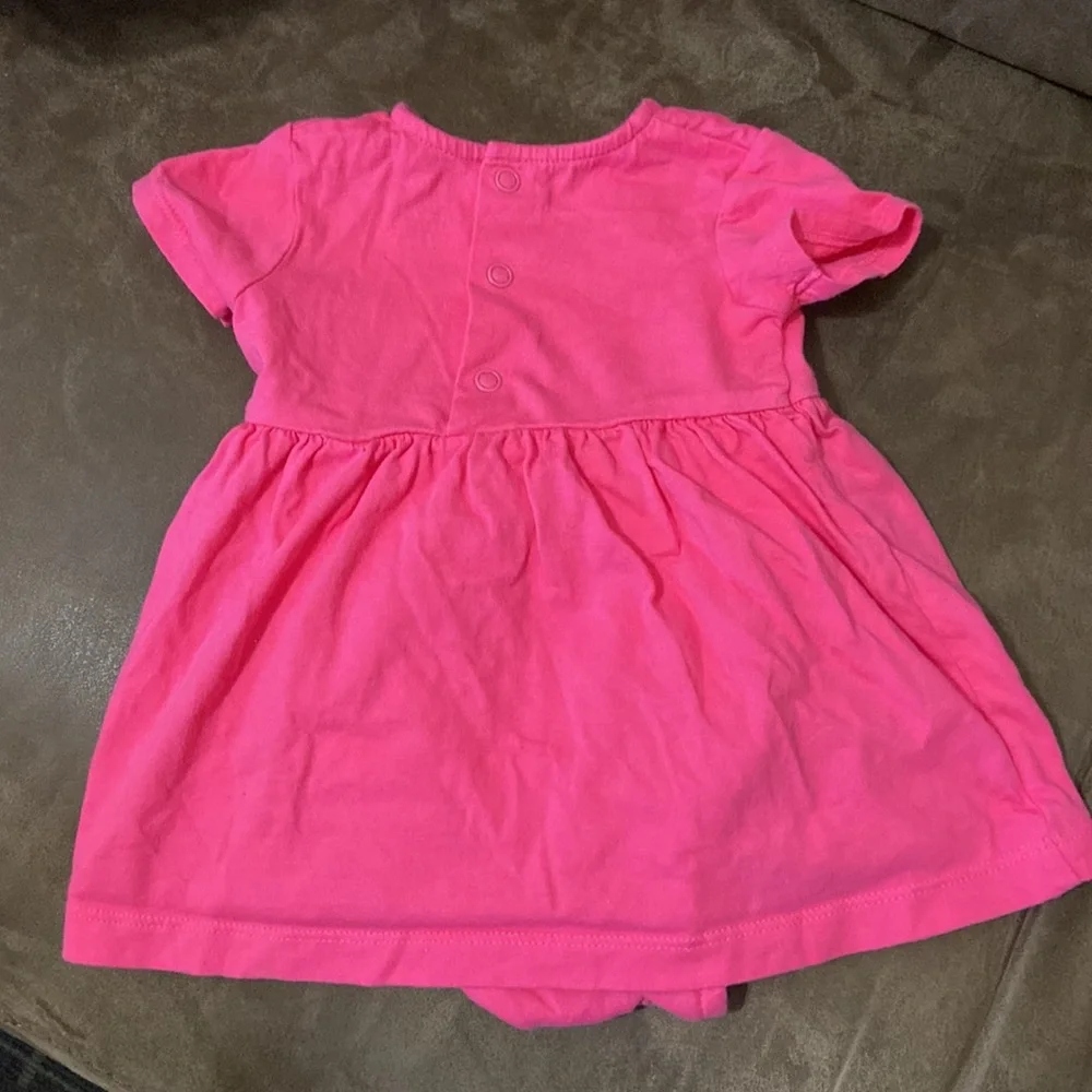 Carter’s pink dress with attached bodysuit 6 months